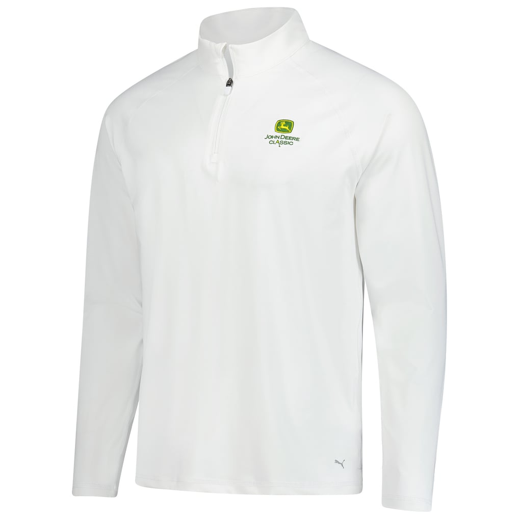  John Deere Classic Puma You-V Quarter-Zip Pullover - White